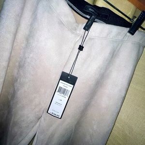 BCBGMAXAZRIA Mason Faux Suede Leggings M - Stone